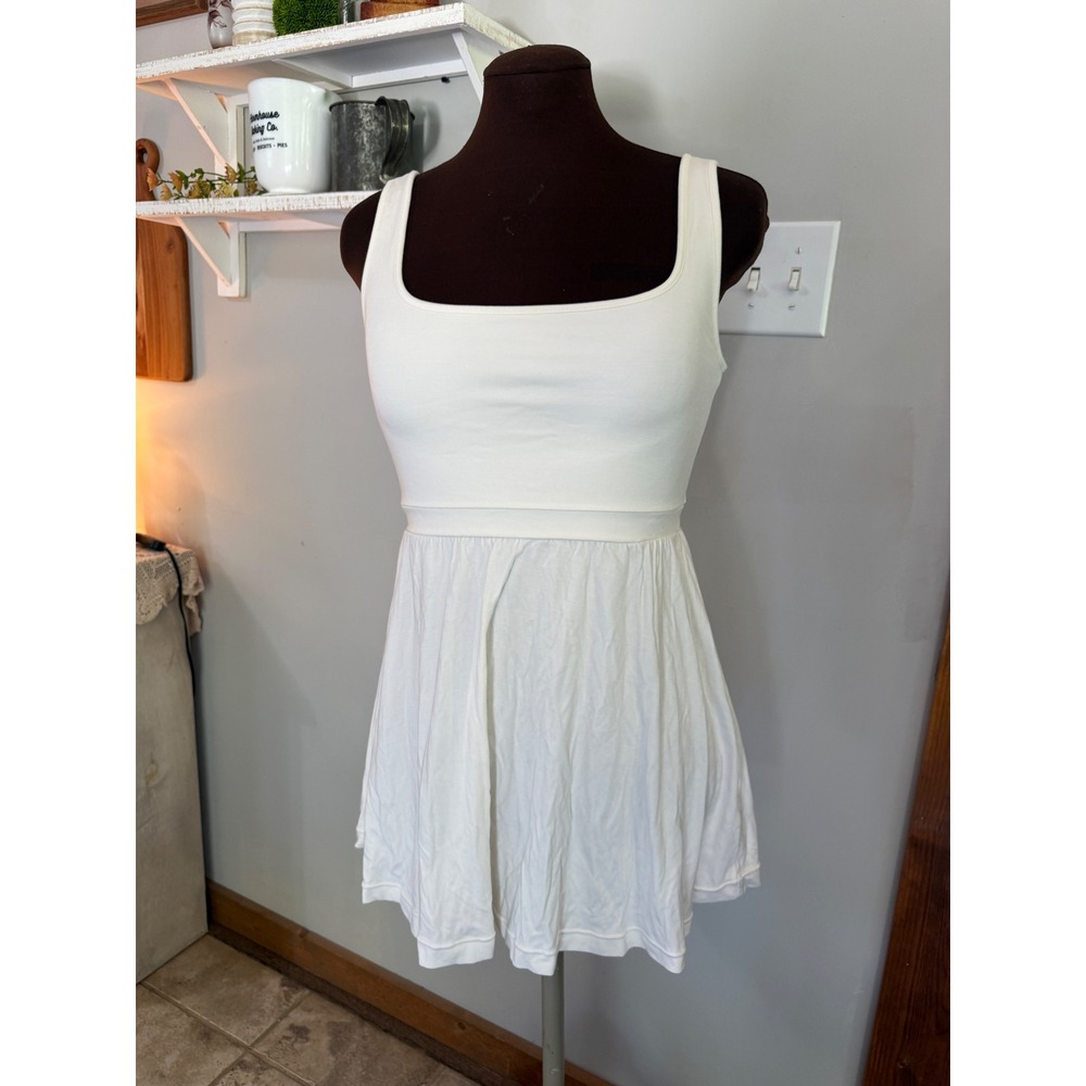 Wilfred Aritzia White tank Market Mini Dress XS sporty minimalist soft